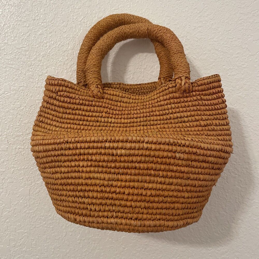 ARTESANO Artisan Woven Basket Straw Handbag Satchel Small Tote